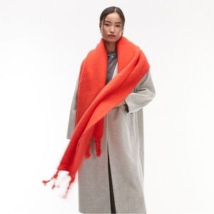 Topshop sky soft scarf in red